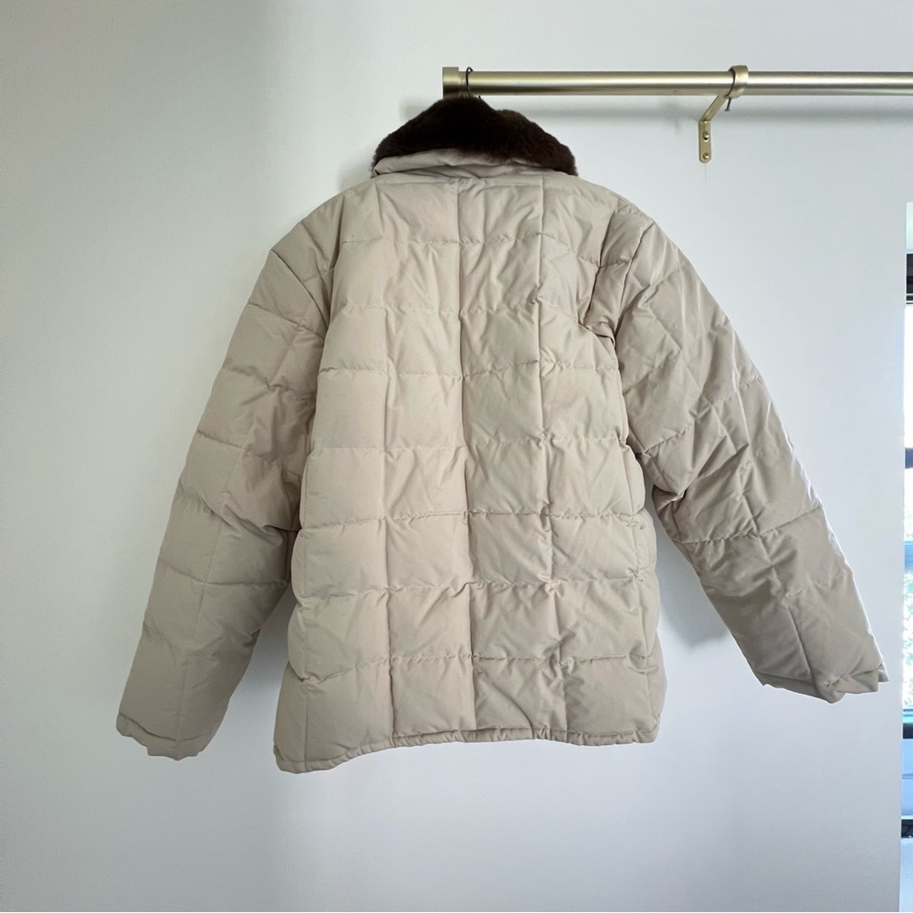 Danielle Guizio Tan Puffer Jacket w/ Faux Fur Collar • Size M • NWOT - Picture 2 of 6